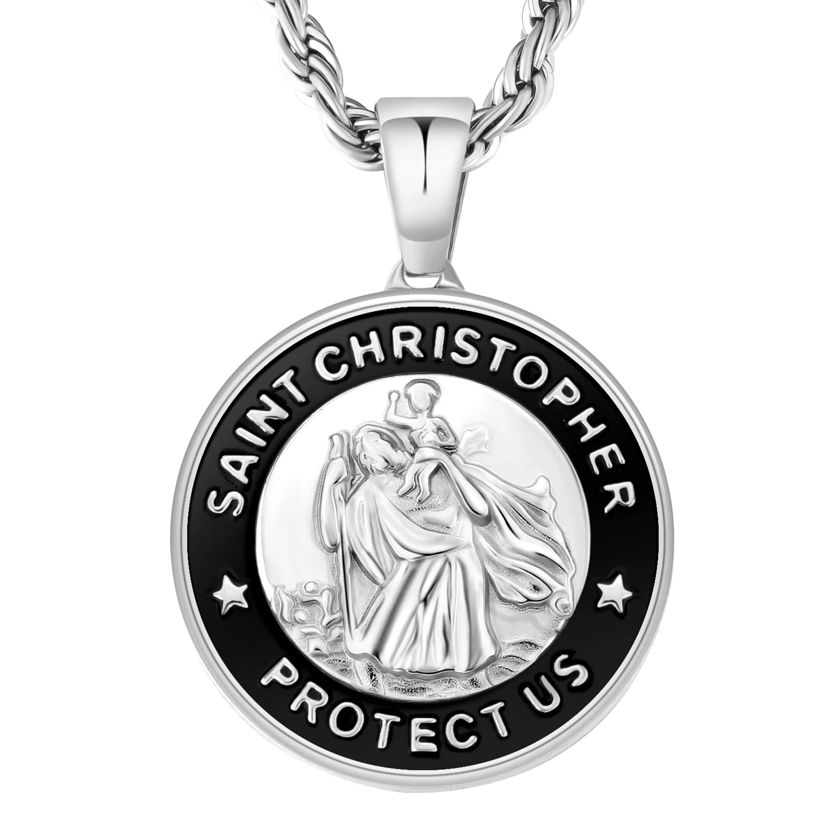 18K Real Gold Plated Compass Chain Iced Out Lion Animal Necklace Stainless Steel Jewelry Angel Ancient Coin Pendant Necklace