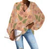 Custom Chiffon Plus Size Polyester Women's Top Hawaiian Floral Print V-Neck Long Lantern Sleeve Shirt Print on Demand