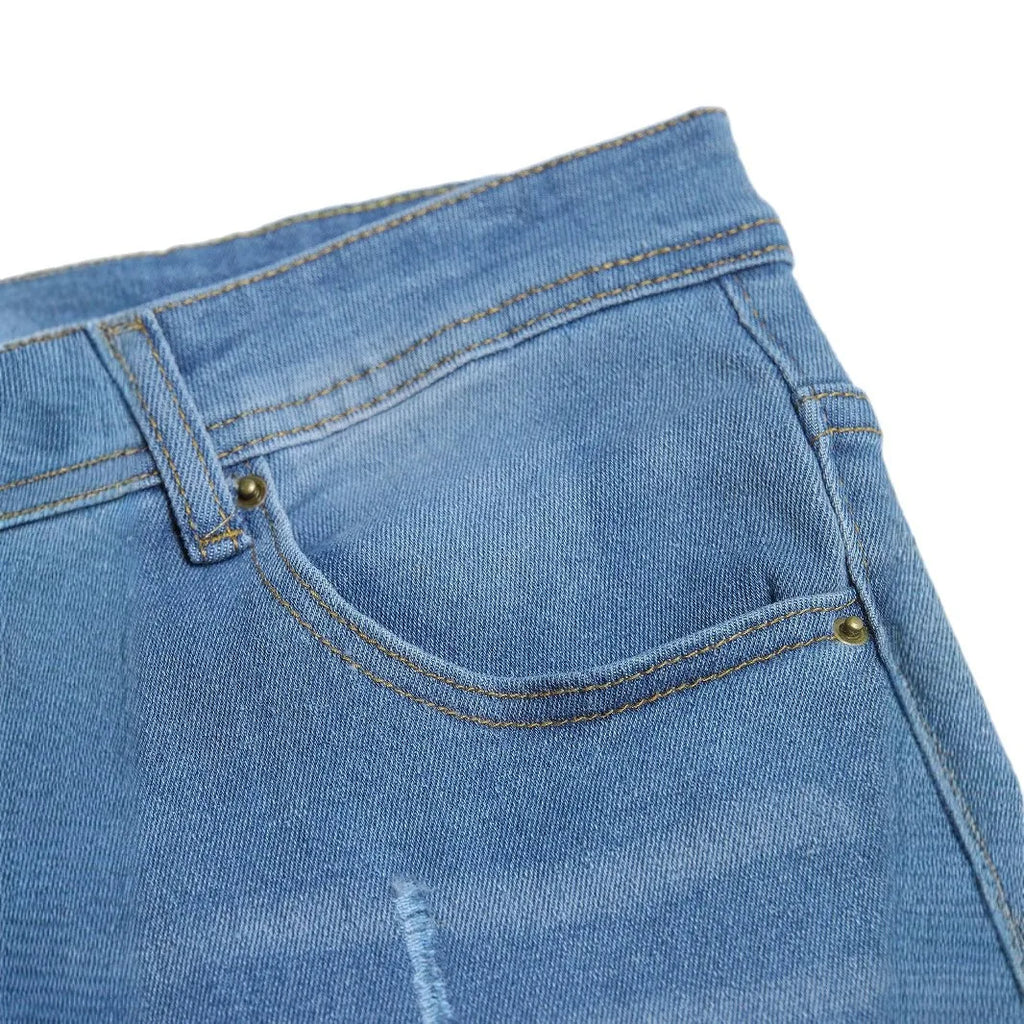 2025 New Style -Ready European American-Market Fashionable Casual Mens Denim Jeans Slim-Fit Distressed Spring Long