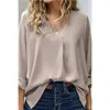 Chiffon Shirt 2025 Spring and Summer Sexy V-neck Loose Plus Size Shirt Fashion Long-sleeved Top
