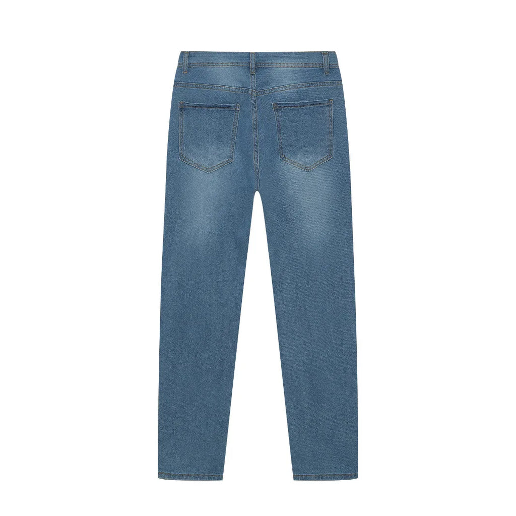 2025 New Style -Ready European American-Market Fashionable Casual Mens Denim Jeans Slim-Fit Distressed Spring Long