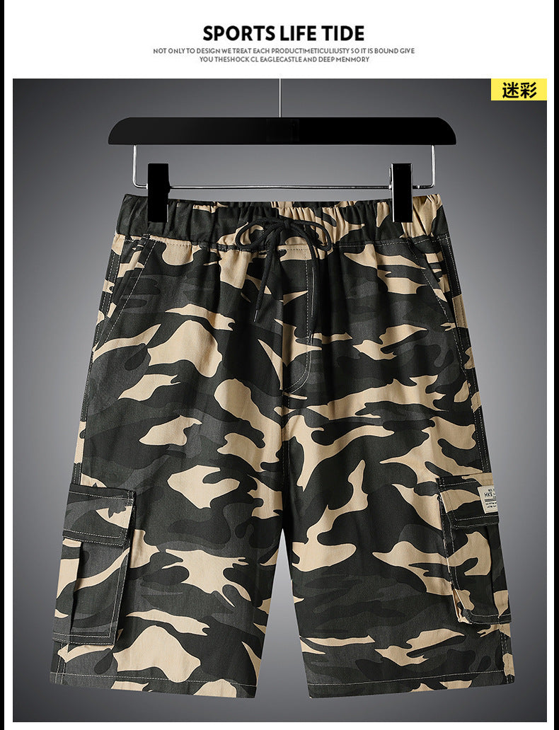2025 Summer Cross-Border God of War Cargo Pants, Ice Silk Cotton Anti-Bulging Diamond Pants, Five-Dimensional Killing Student Style