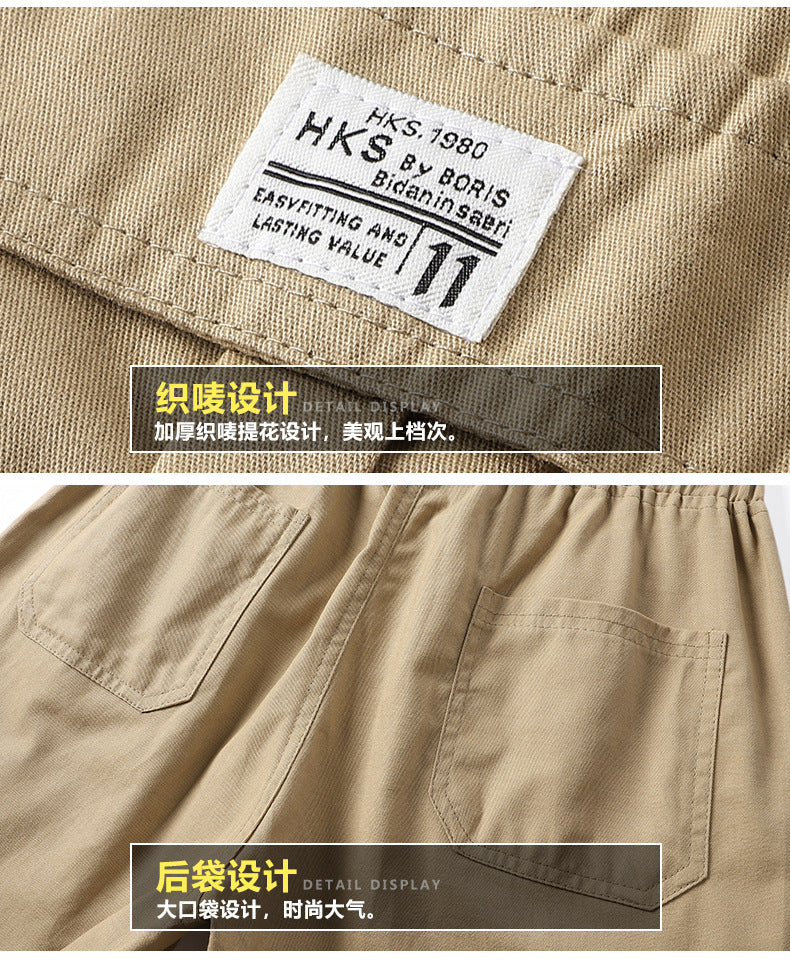 2025 Summer Cross-Border God of War Cargo Pants, Ice Silk Cotton Anti-Bulging Diamond Pants, Five-Dimensional Killing Student Style