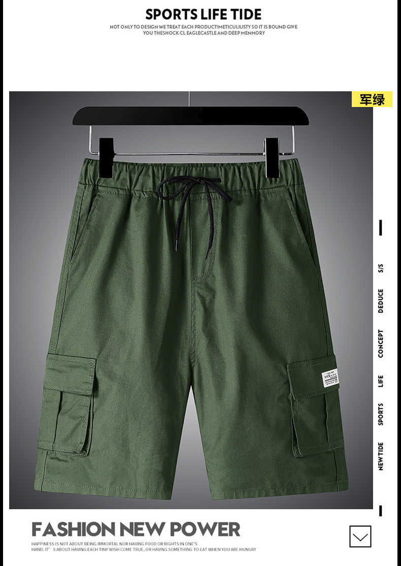 2025 Summer Cross-Border God of War Cargo Pants, Ice Silk Cotton Anti-Bulging Diamond Pants, Five-Dimensional Killing Student Style
