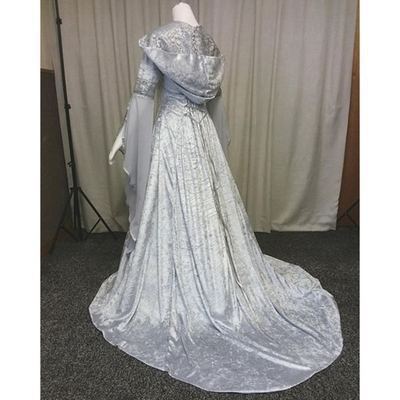 Cross-Border 2022 Women's Cos Clothing Medieval Retro Style Wedding Dress 4-Color Hooded Waist Dress Cosplay