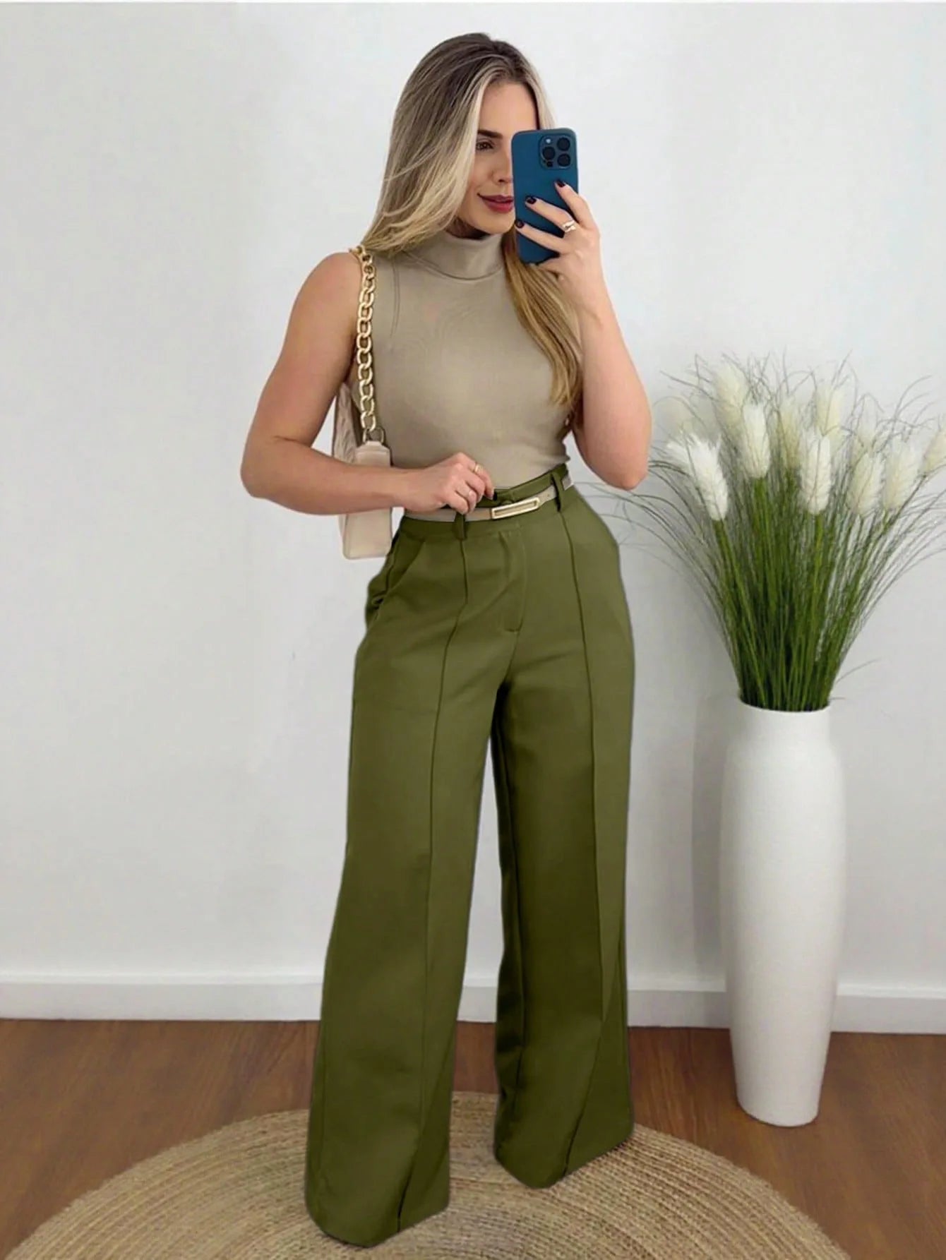 2026 Fashion Dress Pants for Women Elegant High Waist Loose Straight Leg Pants Spring Autumn Office Lady Casual Trousers Clothes