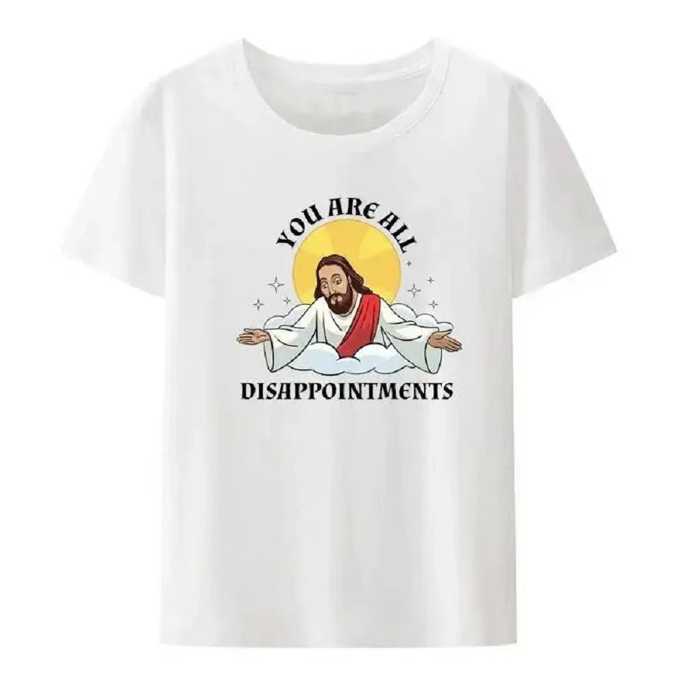 Christian I'll Be Back Funny Jesus Print T Shirt Women And Men Short-Sleeve O-neck Cool Style Y2k Streetwear Plus Size 80191