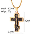 Christian Orthodox Cross Jesus Cross Pendant Necklace Jesus Men Women for Fashion Personality Accessories