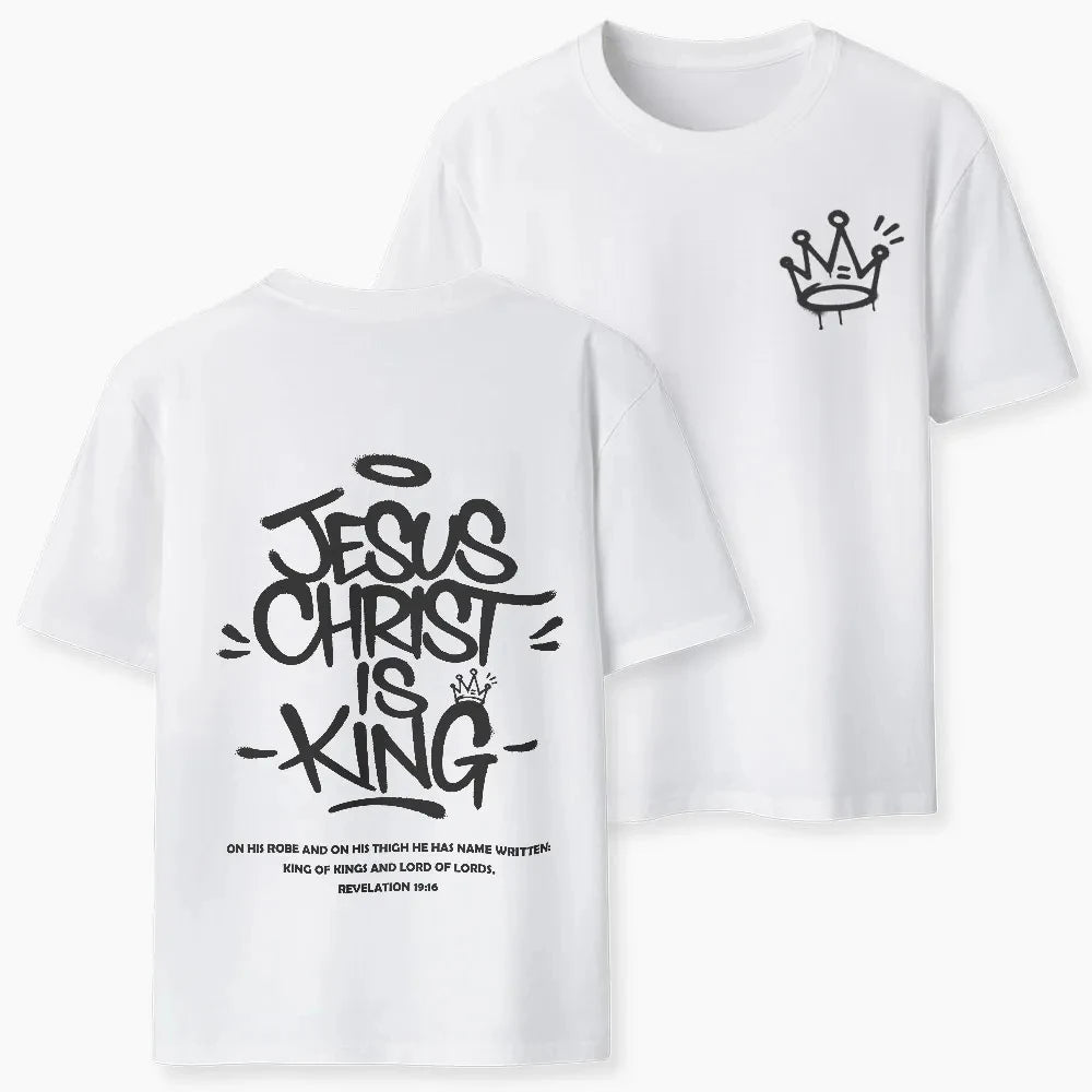 2026 New Style Jesus Christ Is King Christian High-quality Casual Breathable T-shirt for Both Men's Clothing Women Summer TShirt