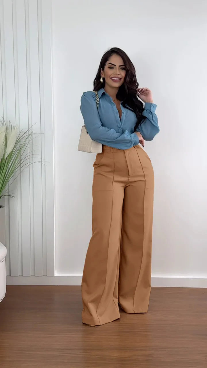 2026 Fashion Dress Pants for Women Elegant High Waist Loose Straight Leg Pants Spring Autumn Office Lady Casual Trousers Clothes