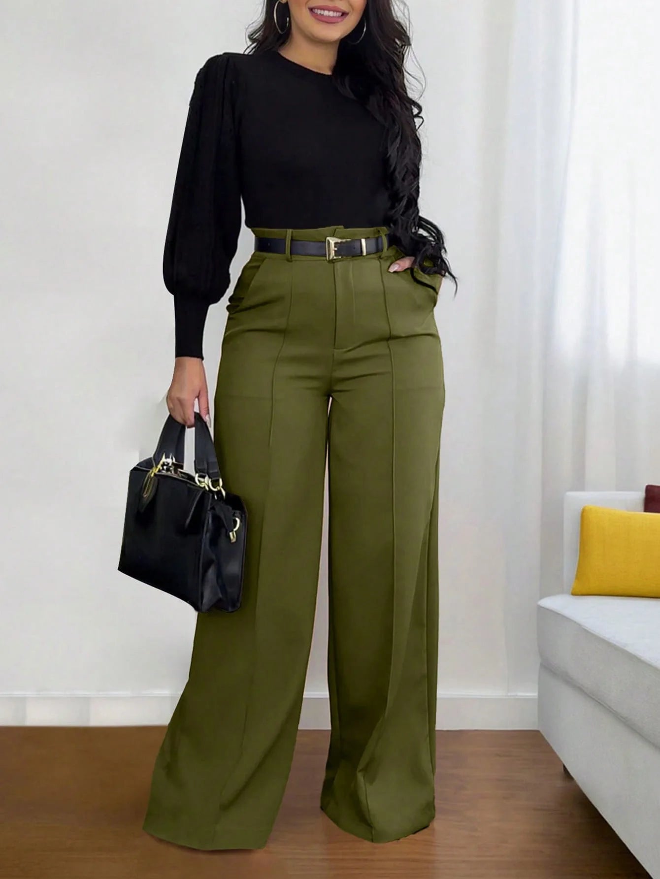 2026 Fashion Dress Pants for Women Elegant High Waist Loose Straight Leg Pants Spring Autumn Office Lady Casual Trousers Clothes