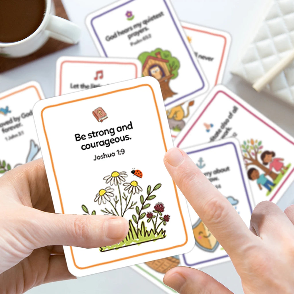 30pcs Bible Prayer Cards With Uplifting Illustration Scripture Verse For Daily Devotion,Gift For Sunday School,Bible Study Group
