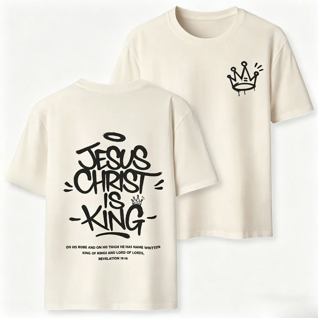2026 New Style Jesus Christ Is King Christian High-quality Casual Breathable T-shirt for Both Men's Clothing Women Summer TShirt
