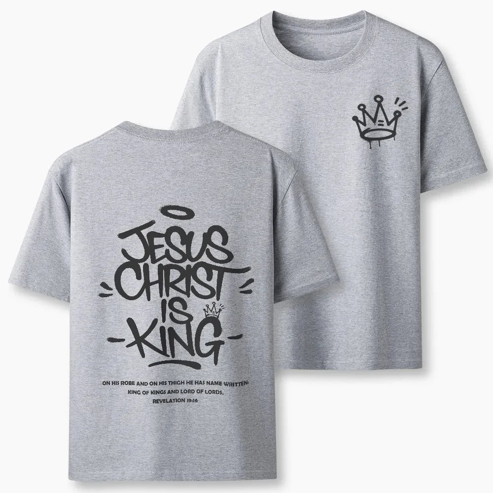 2026 New Style Jesus Christ Is King Christian High-quality Casual Breathable T-shirt for Both Men's Clothing Women Summer TShirt