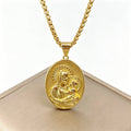 Classic Christian Catholic Jesus Christ Our Lady of Guadalupe Stainless Steel Chain Necklace for Men Women Party Amulet Jewelry