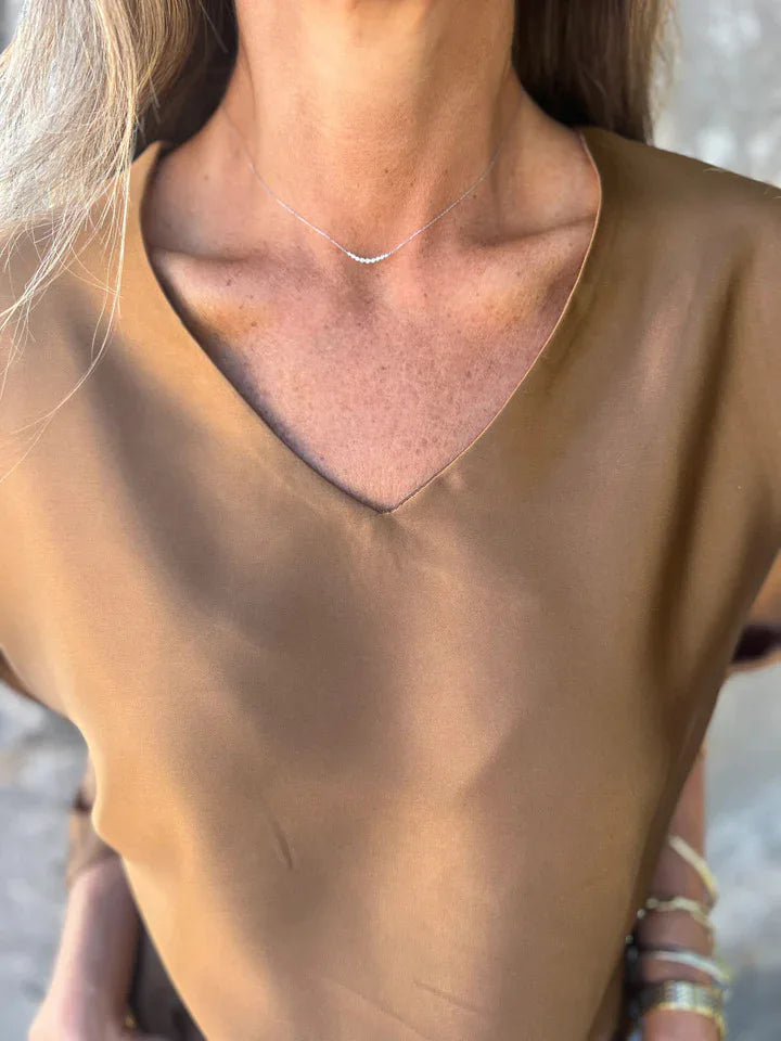 2025 European American Women's Clothing Autumn and Winter New Solid Color Women's Loose Collar Long Sleeve Satin Shirt