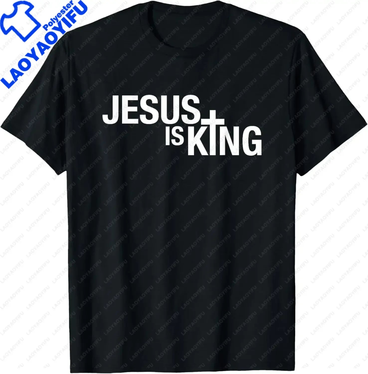 Christian Jesus Is King Design Crown T-Shirt Street Casual Couple Clothes T Shirts for Men Camisetas Streetwear