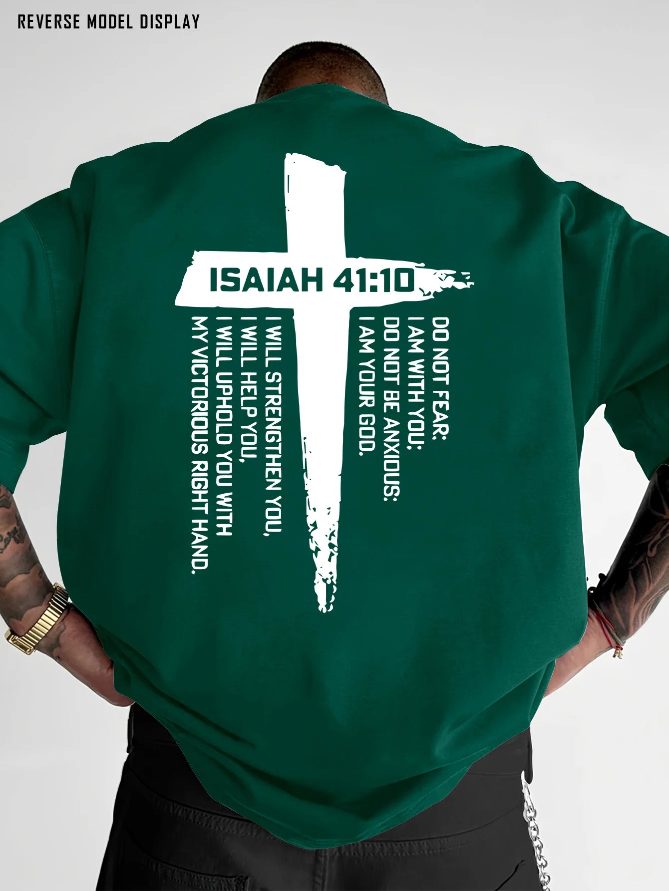 Christian Cross and Bible Verse Graphic Tee for Men Breathable 100% Cotton Perfect for Summer Casual Streetwear Style