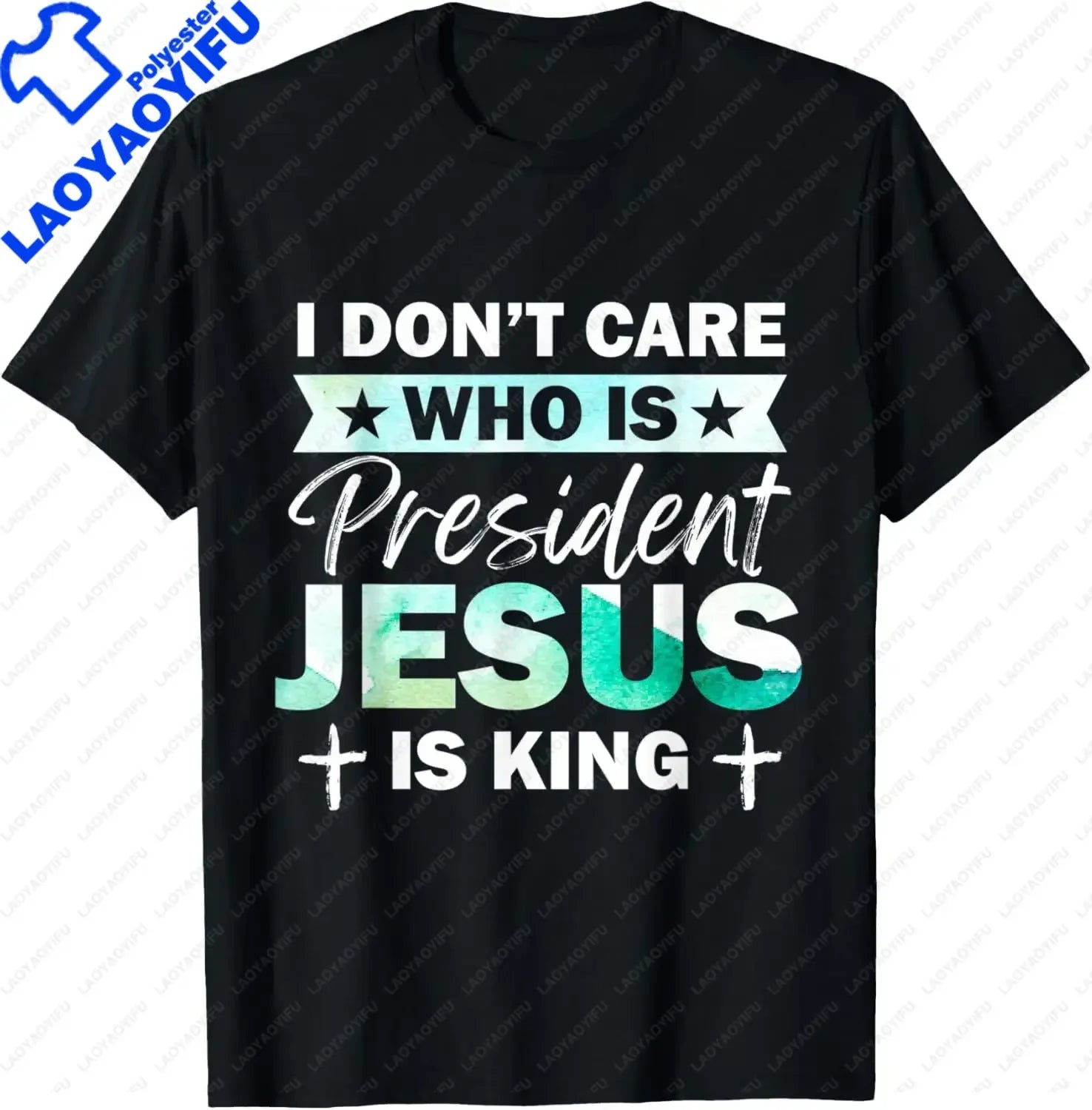 Christian Jesus Is King Design Crown T-Shirt Street Casual Couple Clothes T Shirts for Men Camisetas Streetwear