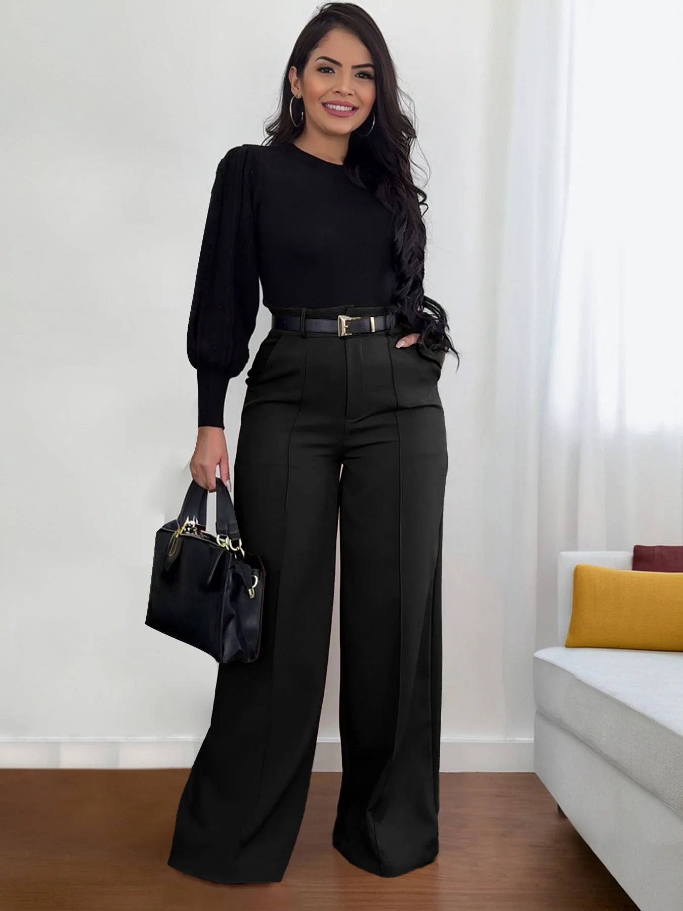 2026 Fashion Dress Pants for Women Elegant High Waist Loose Straight Leg Pants Spring Autumn Office Lady Casual Trousers Clothes