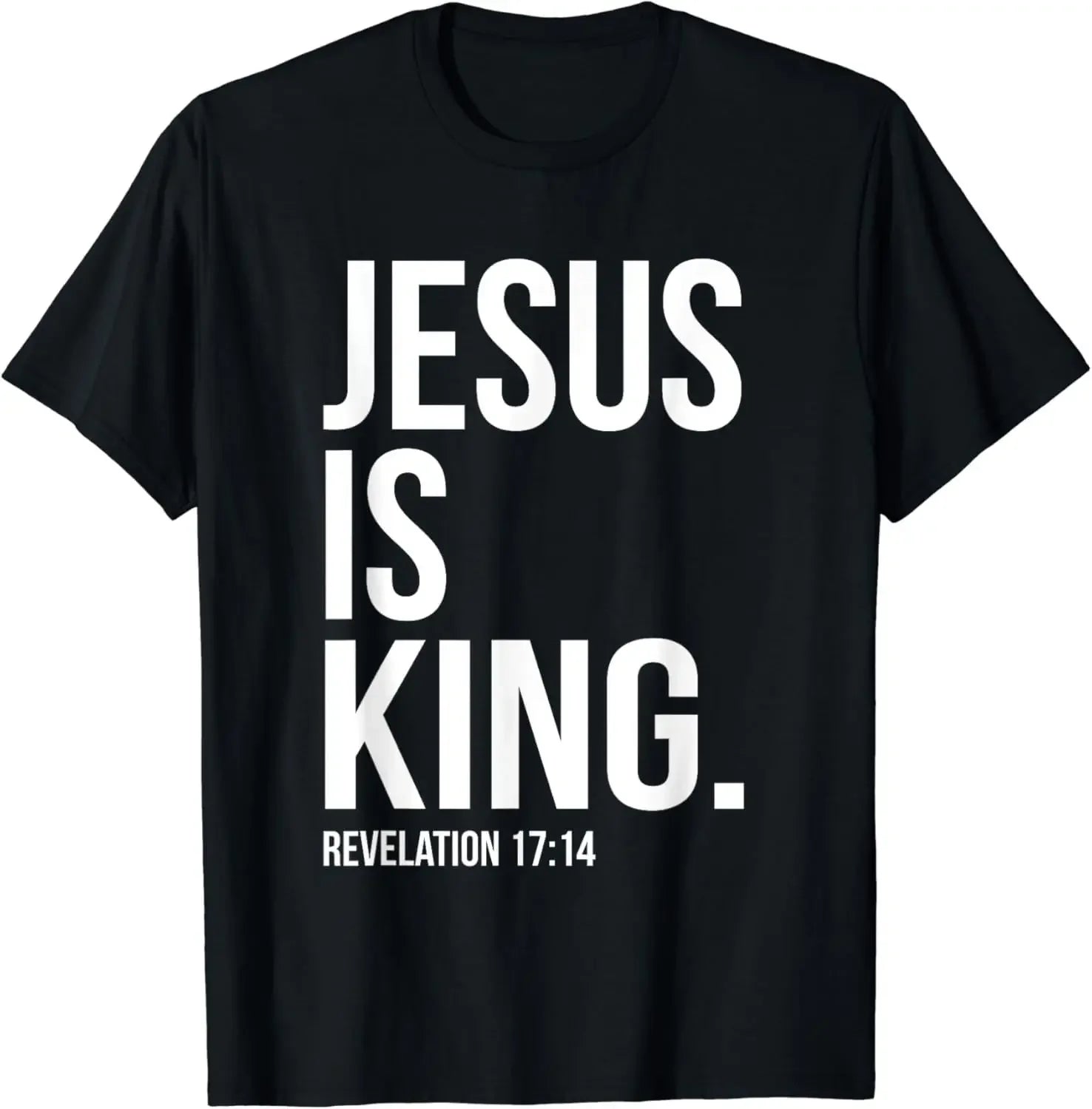 Christian Jesus Is King Design Crown T-Shirt Street Casual Couple Clothes T Shirts for Men Camisetas Streetwear