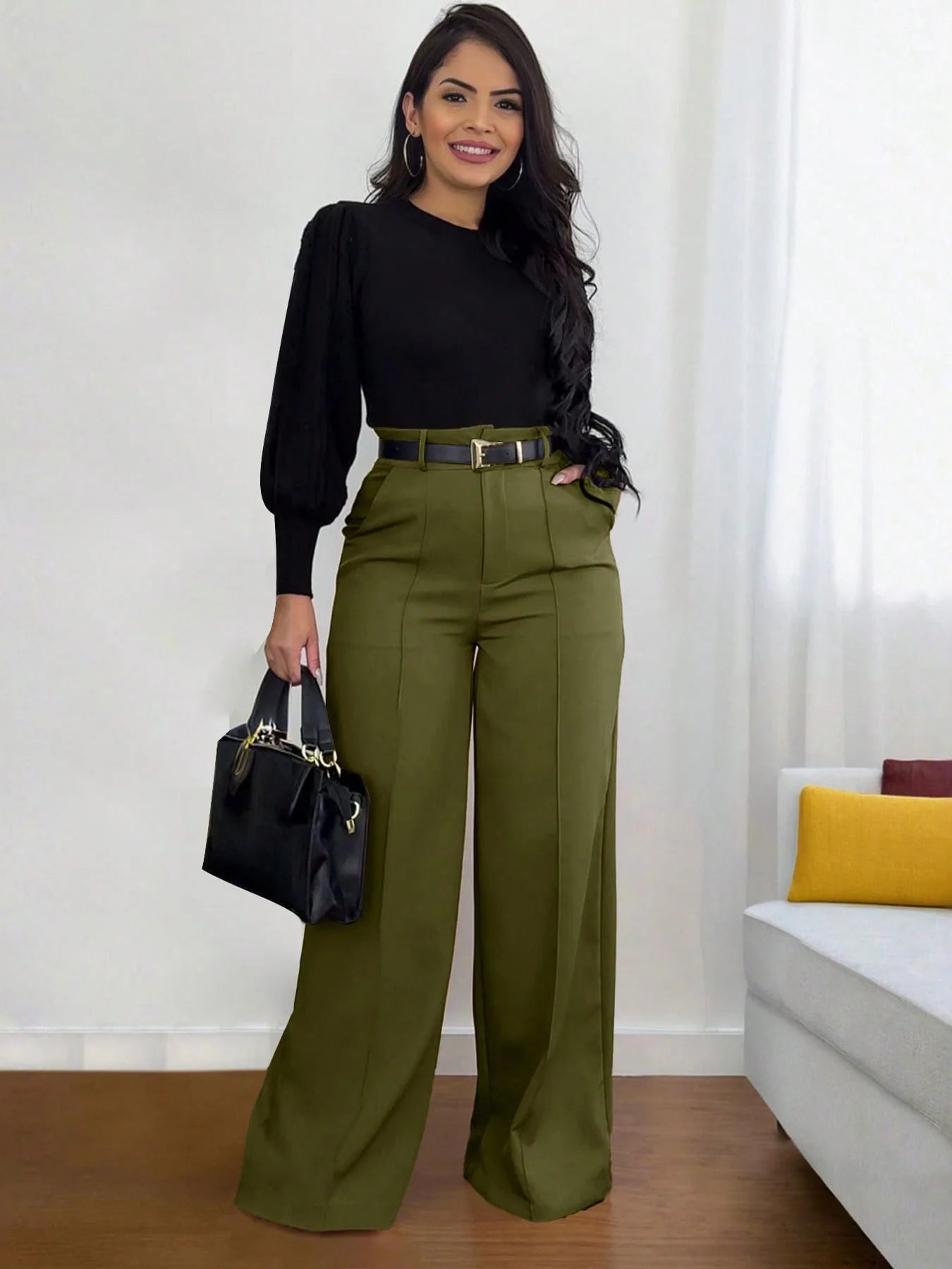 2026 Fashion Dress Pants for Women Elegant High Waist Loose Straight Leg Pants Spring Autumn Office Lady Casual Trousers Clothes