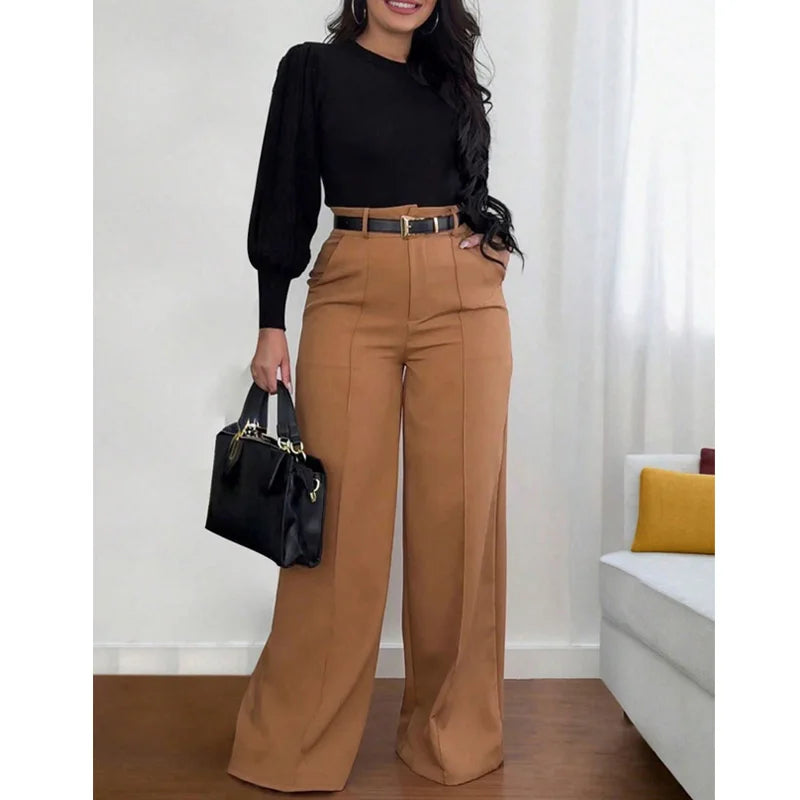 Autumn 2025 New Fashion Women's Commute Khaki Drapey Pants Versatile Long Trousers Fashionable Business Casual