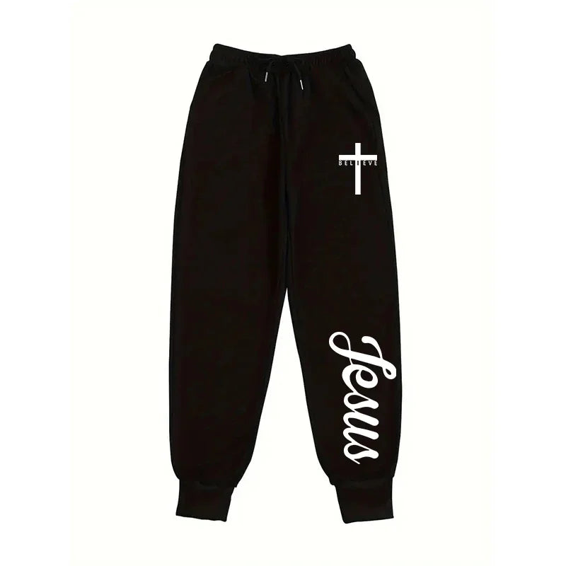 Jesus Christ Print Sweatpants for Woman High Quality Four Season Casual Sporty Jogger Pants Ladies Home Outdoor Comfort Trousers