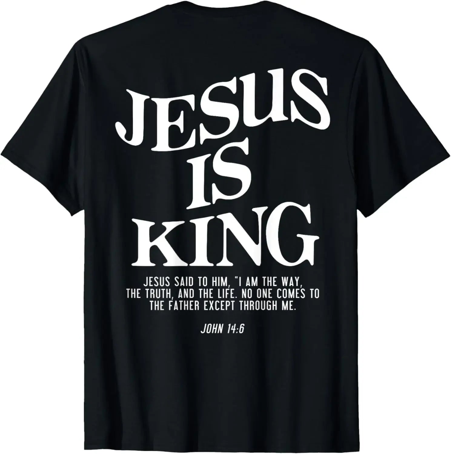 Christian Jesus Is King Design Crown T-Shirt Street Casual Couple Clothes T Shirts for Men Camisetas Streetwear