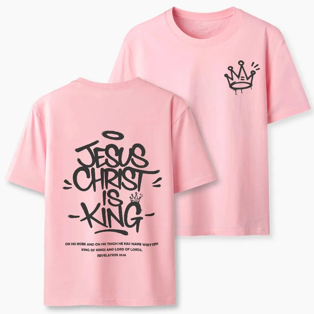 2026 New Style Jesus Christ Is King Christian High-quality Casual Breathable T-shirt for Both Men's Clothing Women Summer TShirt