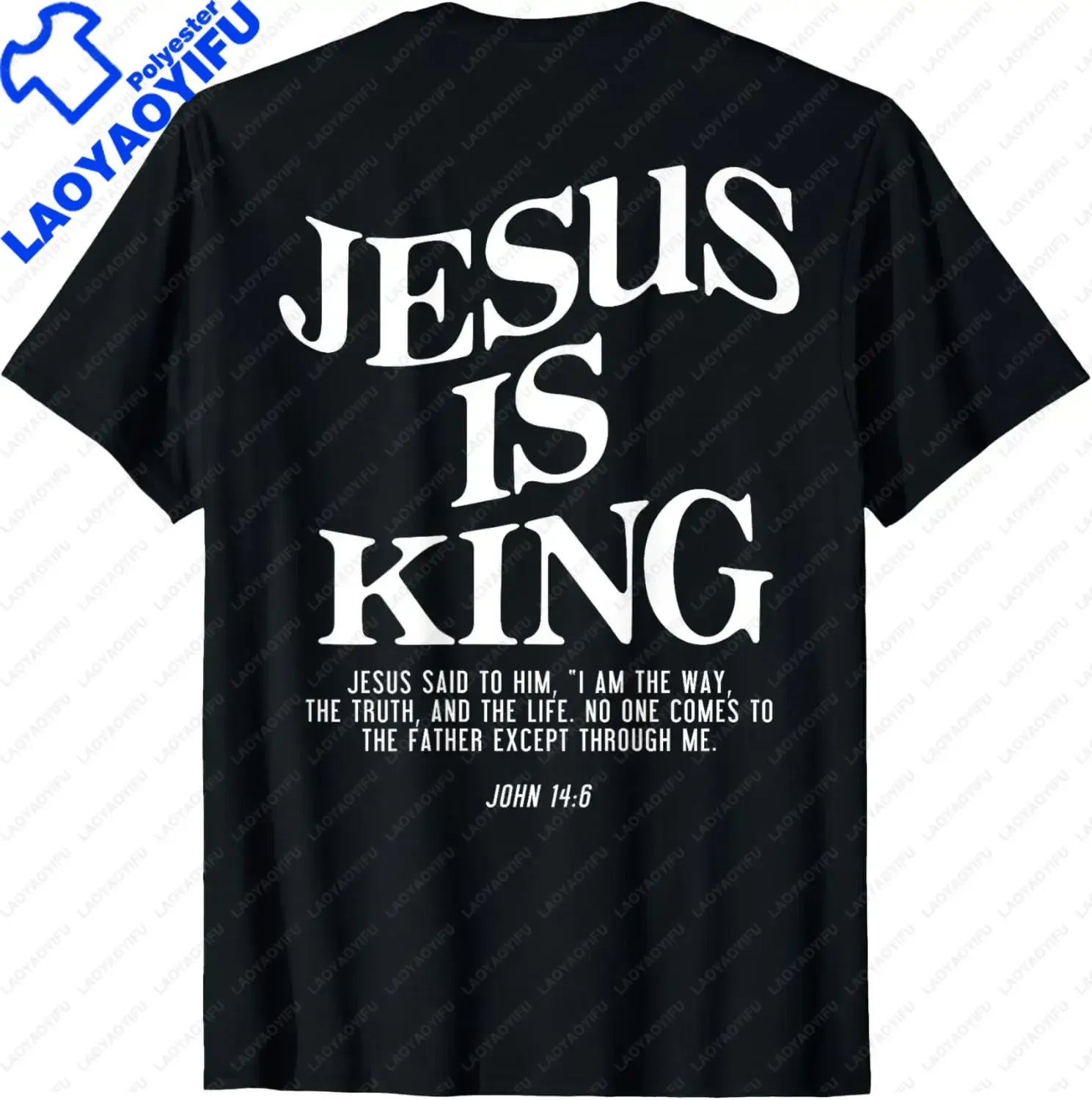 Christian Jesus Is King Design Crown T-Shirt Street Casual Couple Clothes T Shirts for Men Camisetas Streetwear