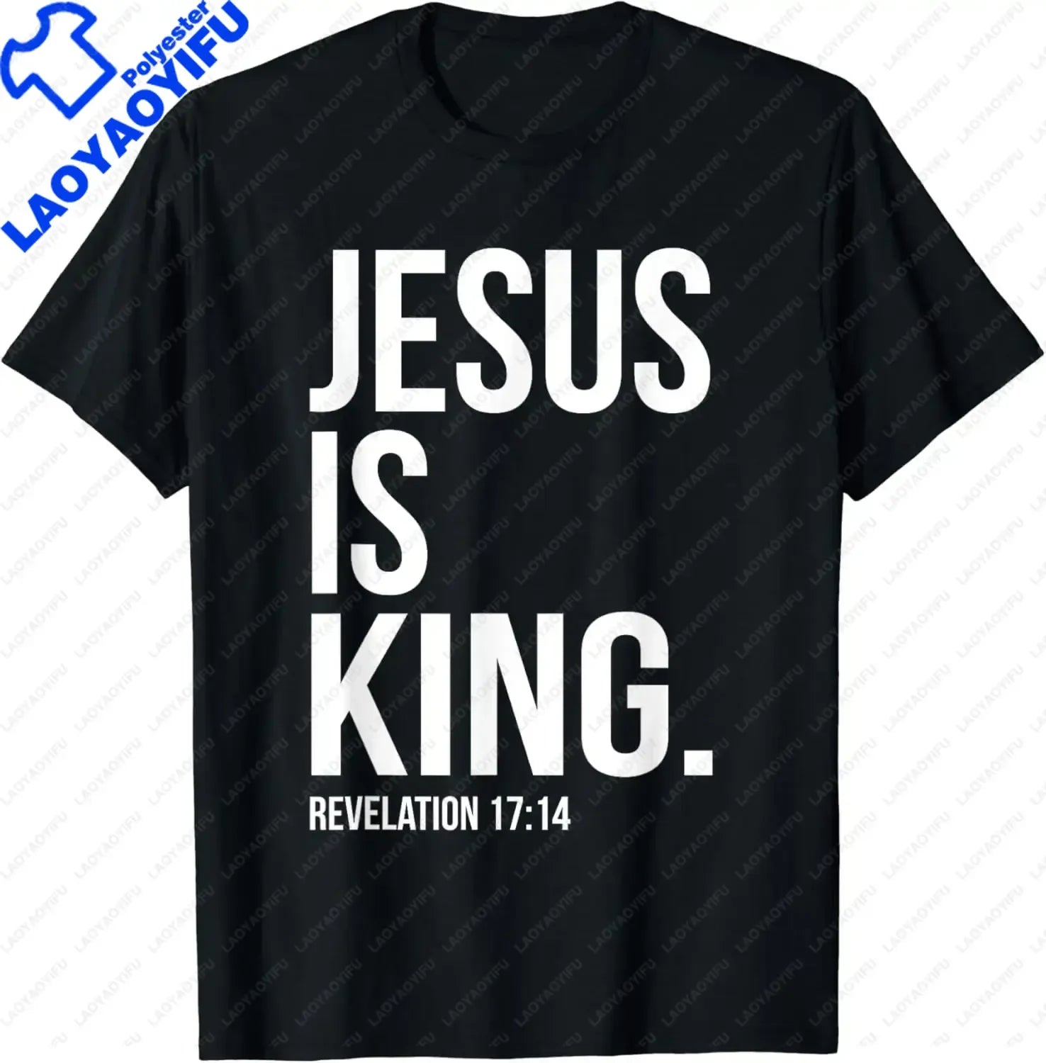 Christian Jesus Is King Design Crown T-Shirt Street Casual Couple Clothes T Shirts for Men Camisetas Streetwear